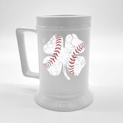 Baseball St Patricks Day Boys Men Catcher Pitcher Shamrock Beer Stein