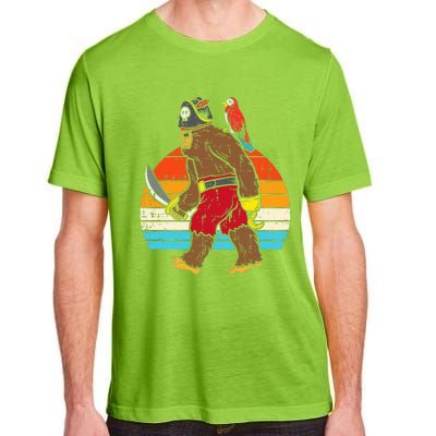 Bigfoot Sasquatch Pirate Parrot Retro Halloween Adult ChromaSoft Performance T-Shirt