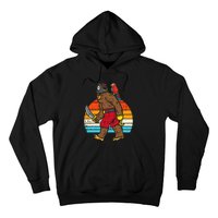 Bigfoot Sasquatch Pirate Parrot Retro Halloween Hoodie