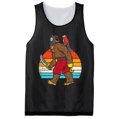 Bigfoot Sasquatch Pirate Parrot Retro Halloween Mesh Reversible Basketball Jersey Tank