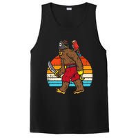 Bigfoot Sasquatch Pirate Parrot Retro Halloween PosiCharge Competitor Tank