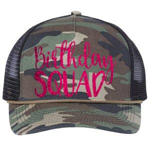 Birthday Squad Party Bday Pink Birthday Gift T Retro Rope Trucker Hat Cap