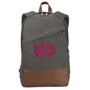 Birthday Squad Party Bday Pink Birthday Gift T Cotton Canvas Backpack