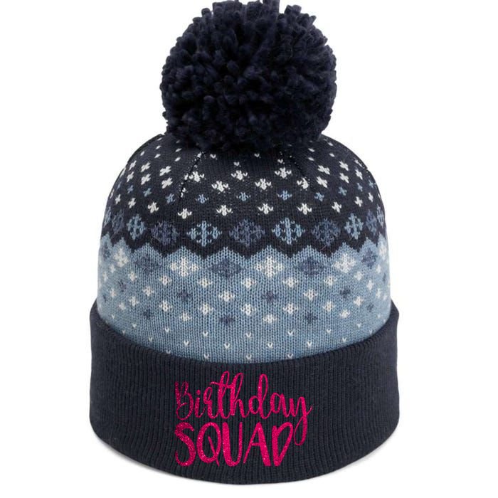 Birthday Squad Party Bday Pink Birthday Gift T The Baniff Cuffed Pom Beanie