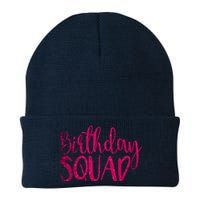 Birthday Squad Party Bday Pink Birthday Gift T Knit Cap Winter Beanie