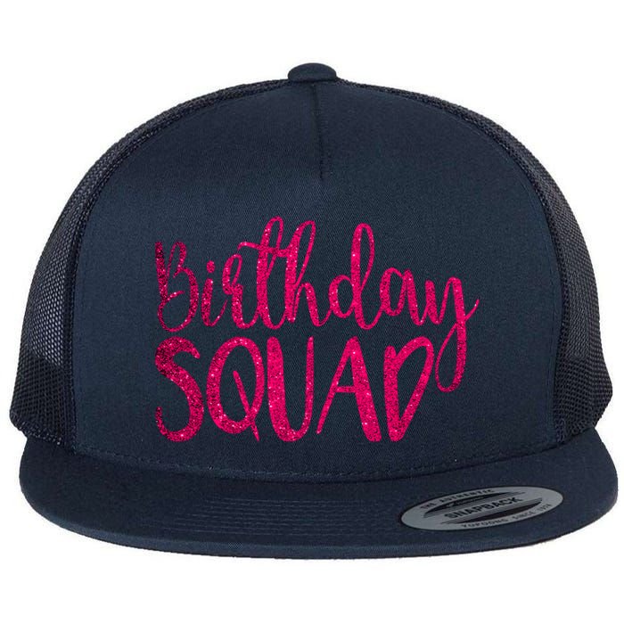 Birthday Squad Party Bday Pink Birthday Gift T Flat Bill Trucker Hat