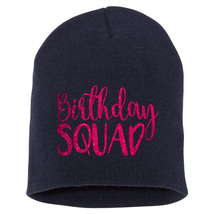 Birthday Squad Party Bday Pink Birthday Gift T Short Acrylic Beanie