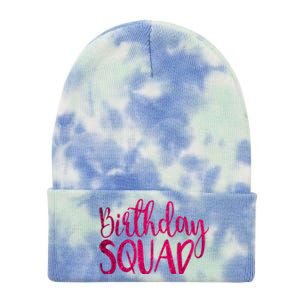 Birthday Squad Party Bday Pink Birthday Gift T Tie Dye 12in Knit Beanie