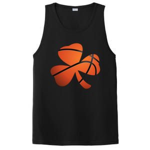 Basketball St Patricks Day Clover Shamrock Funny Gift PosiCharge Competitor Tank