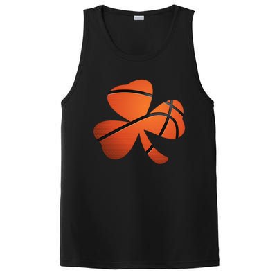 Basketball St Patricks Day Clover Shamrock Funny Gift PosiCharge Competitor Tank