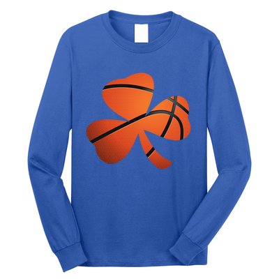 Basketball St Patricks Day Clover Shamrock Funny Gift Long Sleeve Shirt