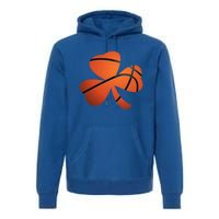 Basketball St Patricks Day Clover Shamrock Funny Gift Premium Hoodie