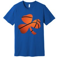 Basketball St Patricks Day Clover Shamrock Funny Gift Premium T-Shirt