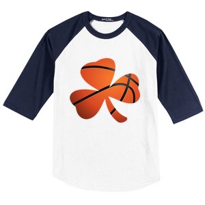 Basketball St Patricks Day Clover Shamrock Funny Gift Baseball Sleeve Shirt