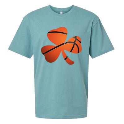 Basketball St Patricks Day Clover Shamrock Funny Gift Sueded Cloud Jersey T-Shirt