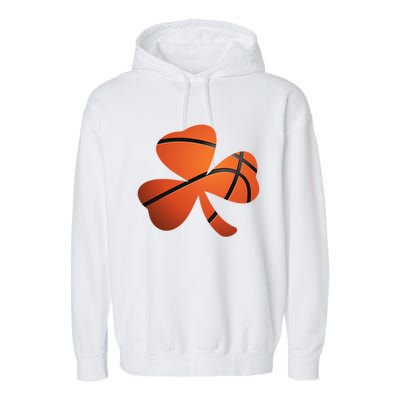 Basketball St Patricks Day Clover Shamrock Funny Gift Garment-Dyed Fleece Hoodie