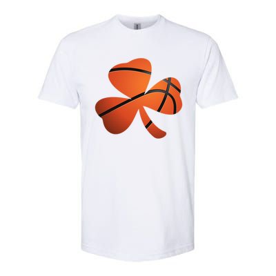 Basketball St Patricks Day Clover Shamrock Funny Gift Softstyle CVC T-Shirt