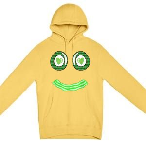 Breakfast St. Patricks Day Funny Green Eggs Smile Face Ham Premium Pullover Hoodie