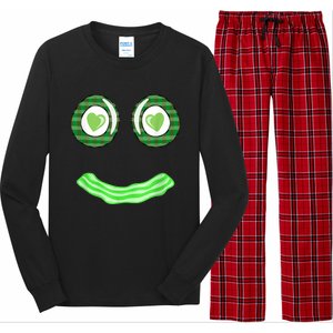 Breakfast St. Patricks Day Funny Green Eggs Smile Face Ham Long Sleeve Pajama Set