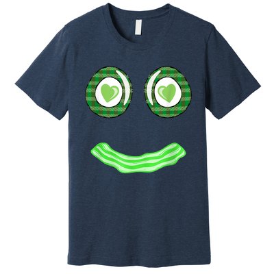 Breakfast St. Patricks Day Funny Green Eggs Smile Face Ham Premium T-Shirt