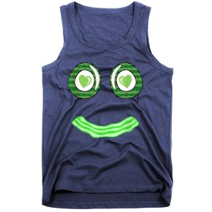 Breakfast St. Patricks Day Funny Green Eggs Smile Face Ham Tank Top