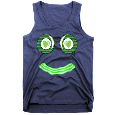 Breakfast St. Patricks Day Funny Green Eggs Smile Face Ham Tank Top