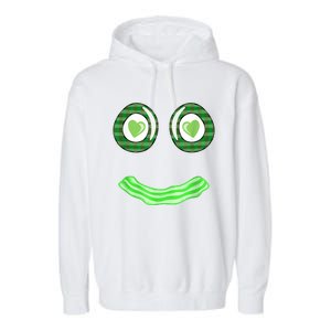 Breakfast St. Patricks Day Funny Green Eggs Smile Face Ham Garment-Dyed Fleece Hoodie