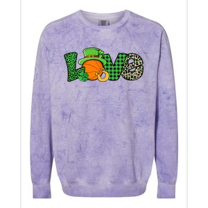 Basketball St Patricks Day Funny Gift Colorblast Crewneck Sweatshirt