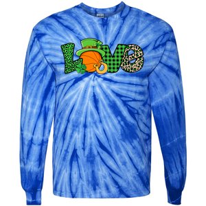 Basketball St Patricks Day Funny Gift Tie-Dye Long Sleeve Shirt