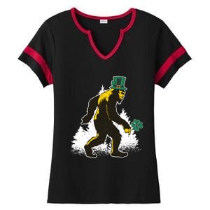 Bigfoot St Patricks Day Ladies Halftime Notch Neck Tee