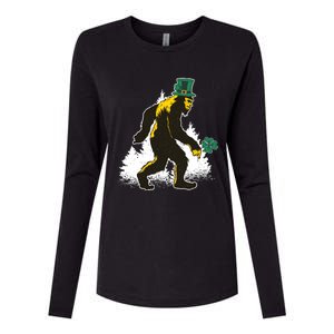 Bigfoot St Patricks Day Womens Cotton Relaxed Long Sleeve T-Shirt