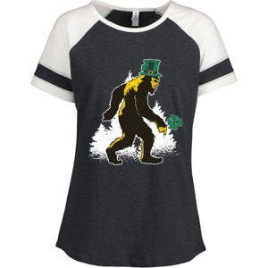 Bigfoot St Patricks Day Enza Ladies Jersey Colorblock Tee