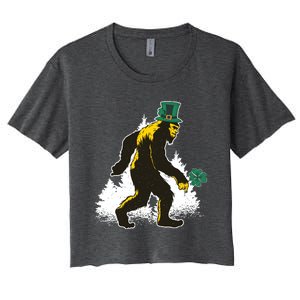 Bigfoot St Patricks Day Women's Crop Top Tee