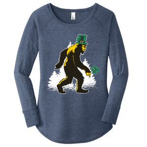 Bigfoot St Patricks Day Women's Perfect Tri Tunic Long Sleeve Shirt