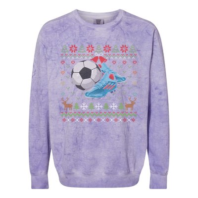 Ball Sports Player Funny Gift Soccer Ugly Christmas Colorblast Crewneck Sweatshirt