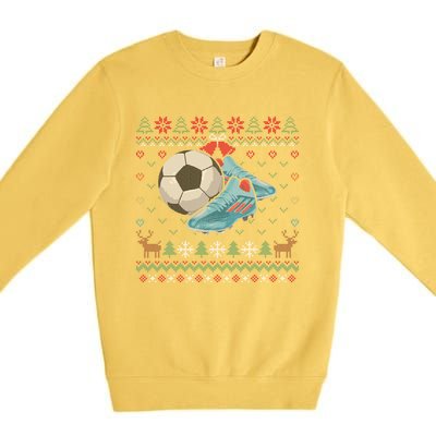 Ball Sports Player Funny Gift Soccer Ugly Christmas Premium Crewneck Sweatshirt