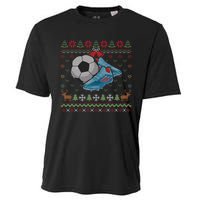 Ball Sports Player Funny Gift Soccer Ugly Christmas Cooling Performance Crew T-Shirt