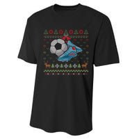 Ball Sports Player Funny Gift Soccer Ugly Christmas Performance Sprint T-Shirt