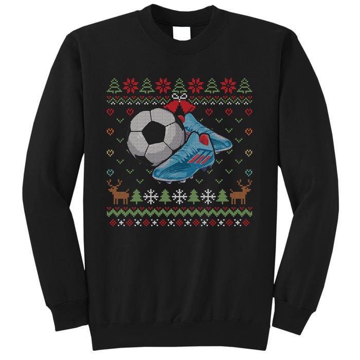 Ball Sports Player Funny Gift Soccer Ugly Christmas Tall Sweatshirt