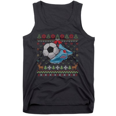 Ball Sports Player Funny Gift Soccer Ugly Christmas Tank Top