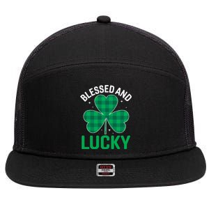 Blessed St Patricks Day Meaningful Gift 7 Panel Mesh Trucker Snapback Hat