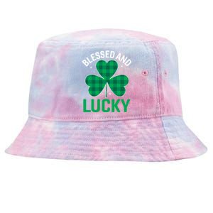 Blessed St Patricks Day Meaningful Gift Tie-Dyed Bucket Hat