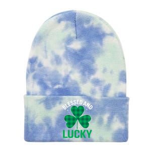 Blessed St Patricks Day Meaningful Gift Tie Dye 12in Knit Beanie