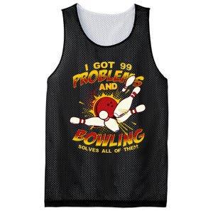 Bowling Solve Problems Funny Retro Bowler Bowling Team Mesh Reversible Basketball Jersey Tank