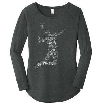 Badminton Shuttlecock Player Women's Perfect Tri Tunic Long Sleeve Shirt