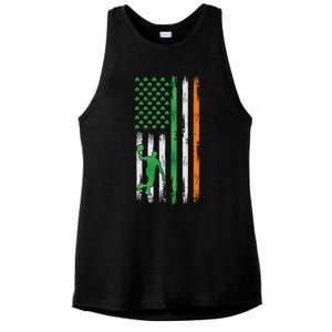 Basketball St Patricks Day Usa Flag Basketball Shamrock Cute Gift Ladies PosiCharge Tri-Blend Wicking Tank