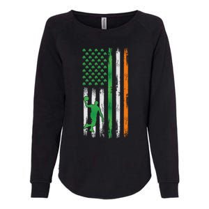 Basketball St Patricks Day Usa Flag Basketball Shamrock Cute Gift Womens California Wash Sweatshirt