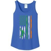 Basketball St Patricks Day Usa Flag Basketball Shamrock Cute Gift Ladies Essential Tank