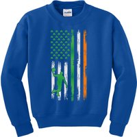 Basketball St Patricks Day Usa Flag Basketball Shamrock Cute Gift Kids Sweatshirt