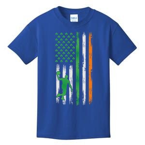 Basketball St Patricks Day Usa Flag Basketball Shamrock Cute Gift Kids T-Shirt